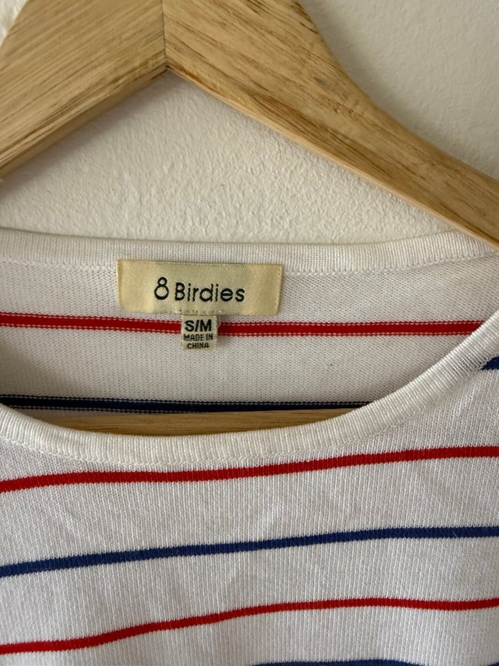 8 Birdies | Retro Stripe Knit Crop Top T-Shirt | Y2K |Small/Medium - Picture 2 of 9